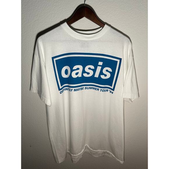 Oasis "Definitely Maybe Summer Tour '94" Vintage Reprint Single Stitch T-shirt - Picture 1 of 6